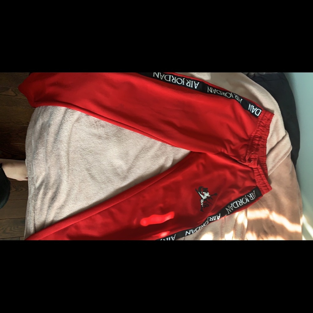 Red Air Jordan track pants - unisex